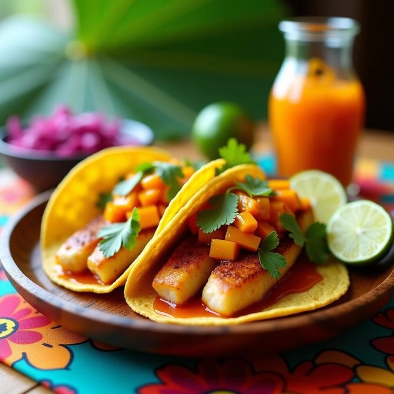 Tacos de Pescado en Escabeche al Estilo Jamaicano: Receta Fresca y Picante en 25 Minutos