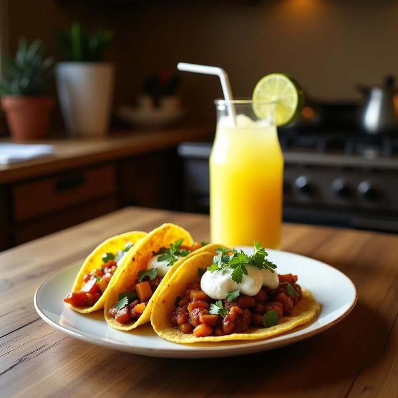 Tacos de Jamaica y Piña Colada: Receta Vegana y Refrescante en 15 Minutos