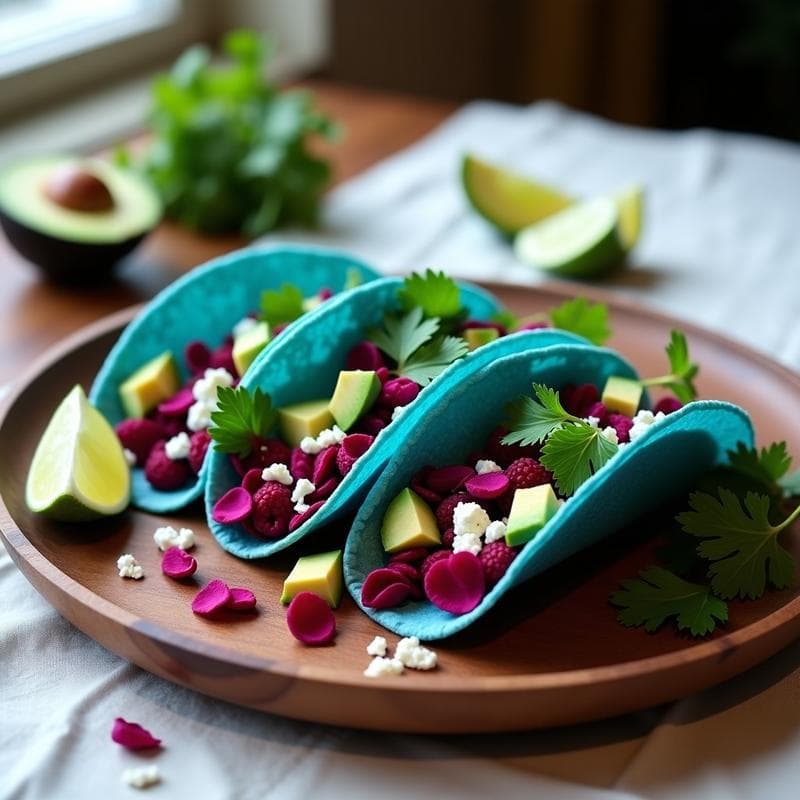 Tacos de Jamaica con Queso Azul Vegano: Receta Gourmet sin Lácteos en 20 Minutos