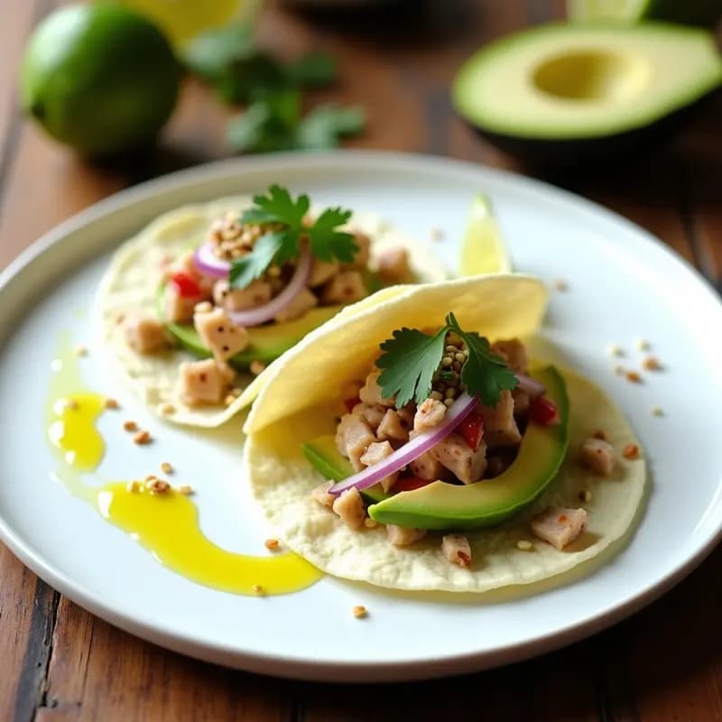Tacos de Jicama con Relleno de Atún y Aguacate: Receta Mexicana Keto y Sin Harina
