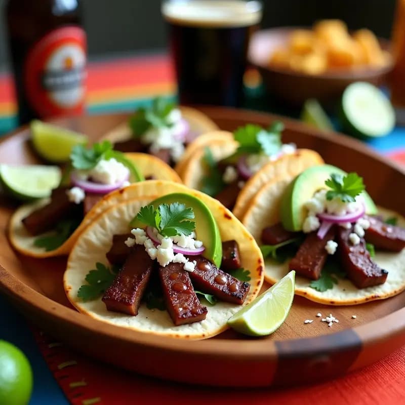 Tacos de jicama con tiras de carne de res marinada en cerveza negra: Receta grupal para taquizas