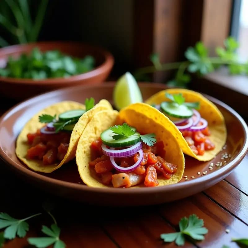 Tacos Corea-Kimchi con Cerdo Marinado: Receta de Fusión en Sartén