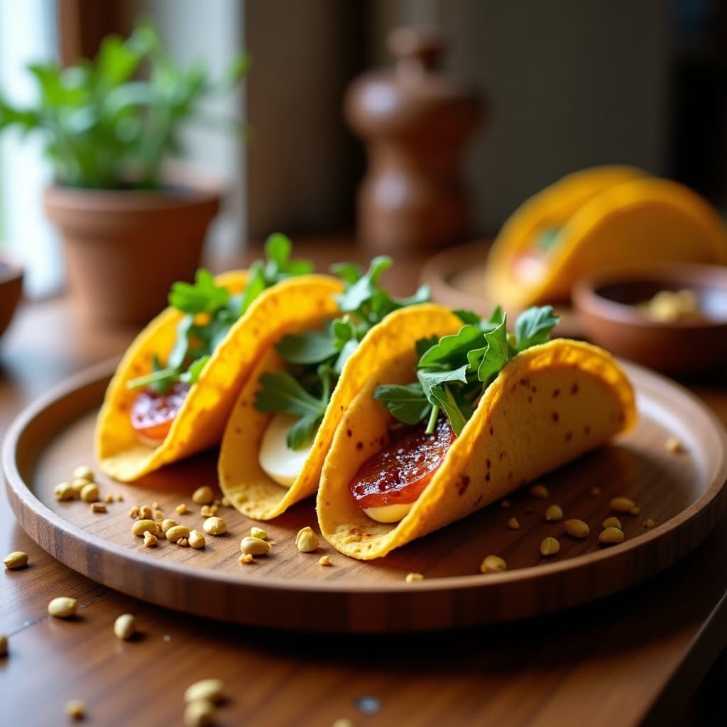 Tacos de Kiri y Mermelada de Higos con Crujiente de Pistacho: Receta Dulce-Salada en Airfryer