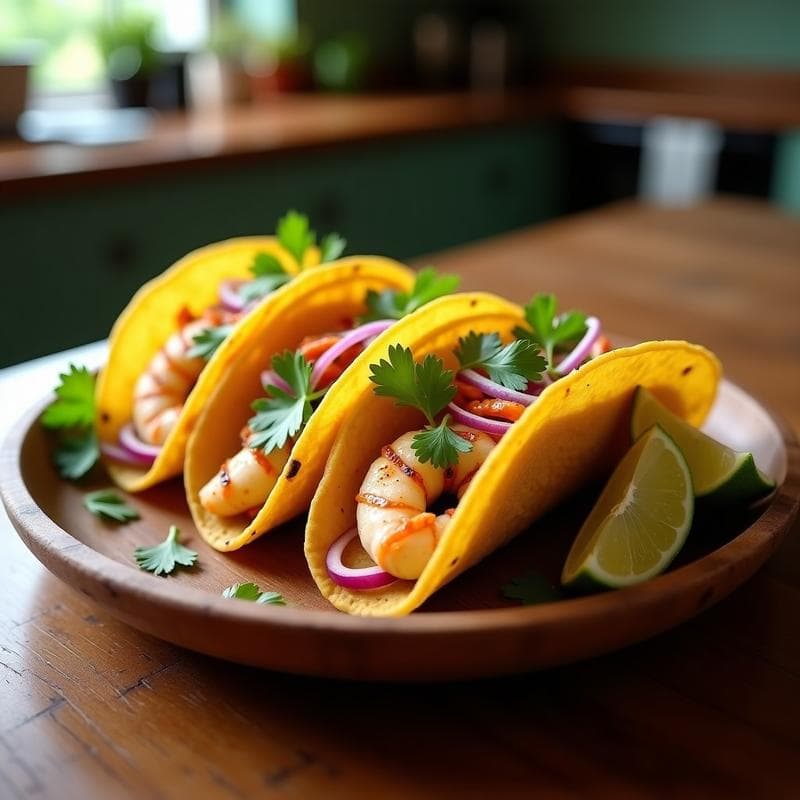 Tacos de Langosta Ahumada y Mango Verde: Receta Mexicano-Caribena en Airfryer con Toque Picante