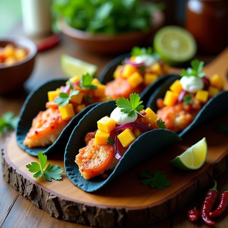 Tacos de Langosta con Mango y Chile de Árbol: Receta Mexicana Gourmet en Airfryer