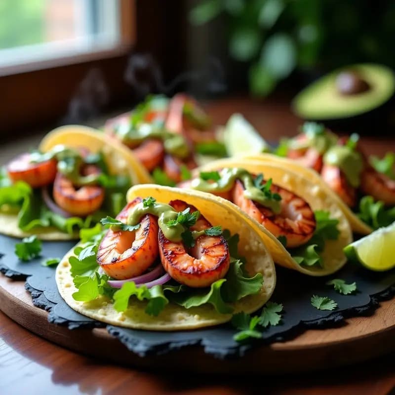 Tacos de Langosta con Salsa de Chipotle y Aguacate: Receta Mexicana de Lujo en Airfryer