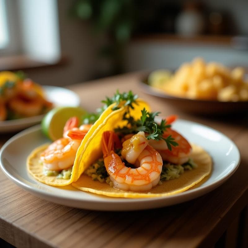 Tacos de Langostinos al AJí Amarillo y Leche de Coco: Receta Peruana en Airfryer