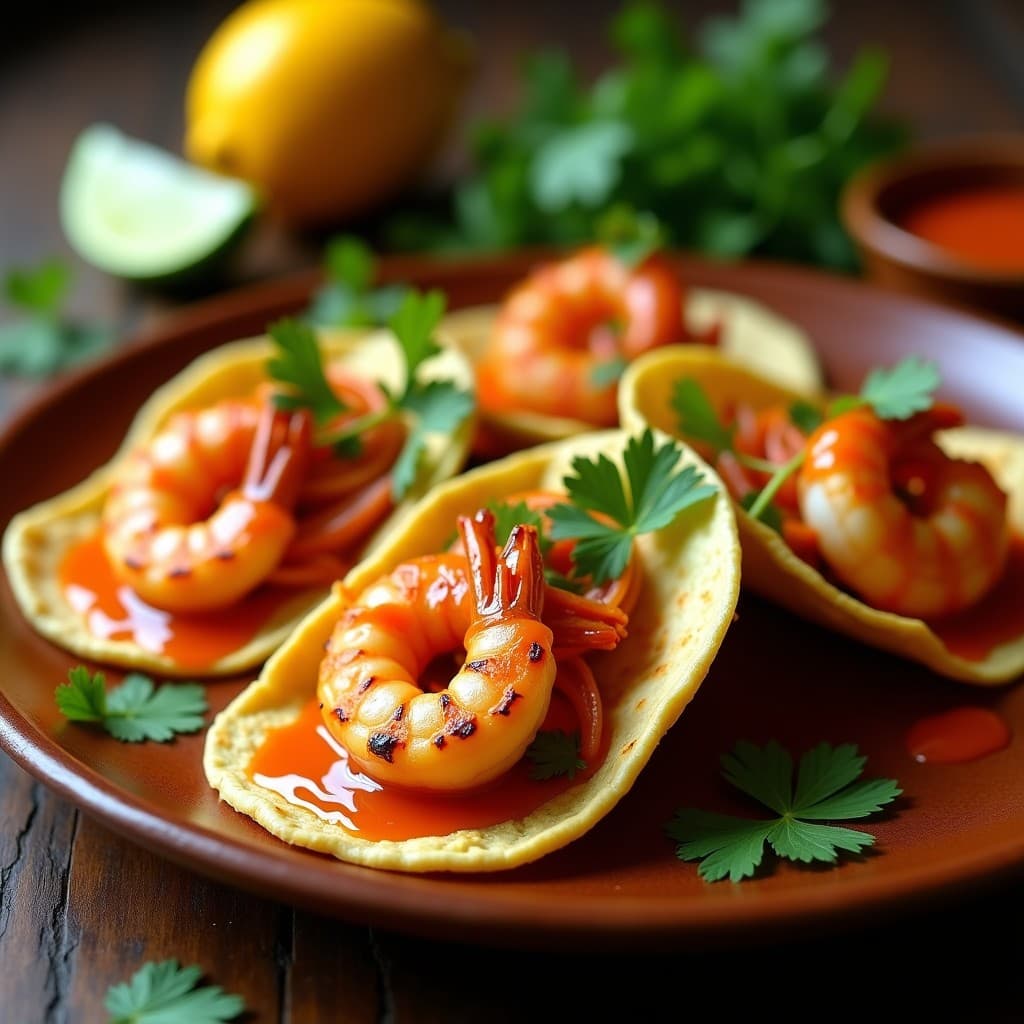 Tacos de Langostinos al Ajillo con Mango y Chipotle: Receta Mexicana en Airfryer Sin Gluten