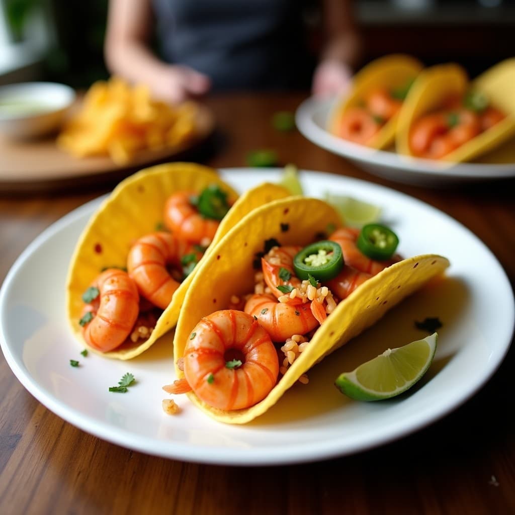 Tacos de Langostinos al Mojo de Naranja y Jalapeño: Receta Mexicana Picante en Airfryer
