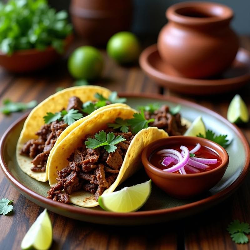Tacos de Lengua de Buey Marinada en Chiles Chilhuacle: Receta Mexicana Tradicional en Olla Lenta