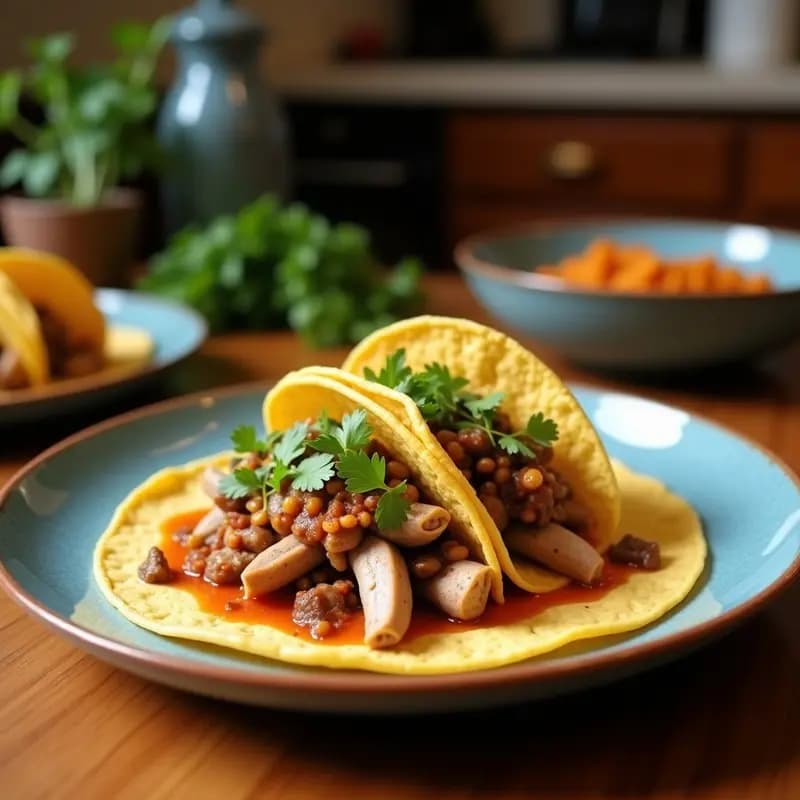Tacos de Lengua de Res al Chipotle: Receta Mexicana Auténtica en Torta de Maíz Azul