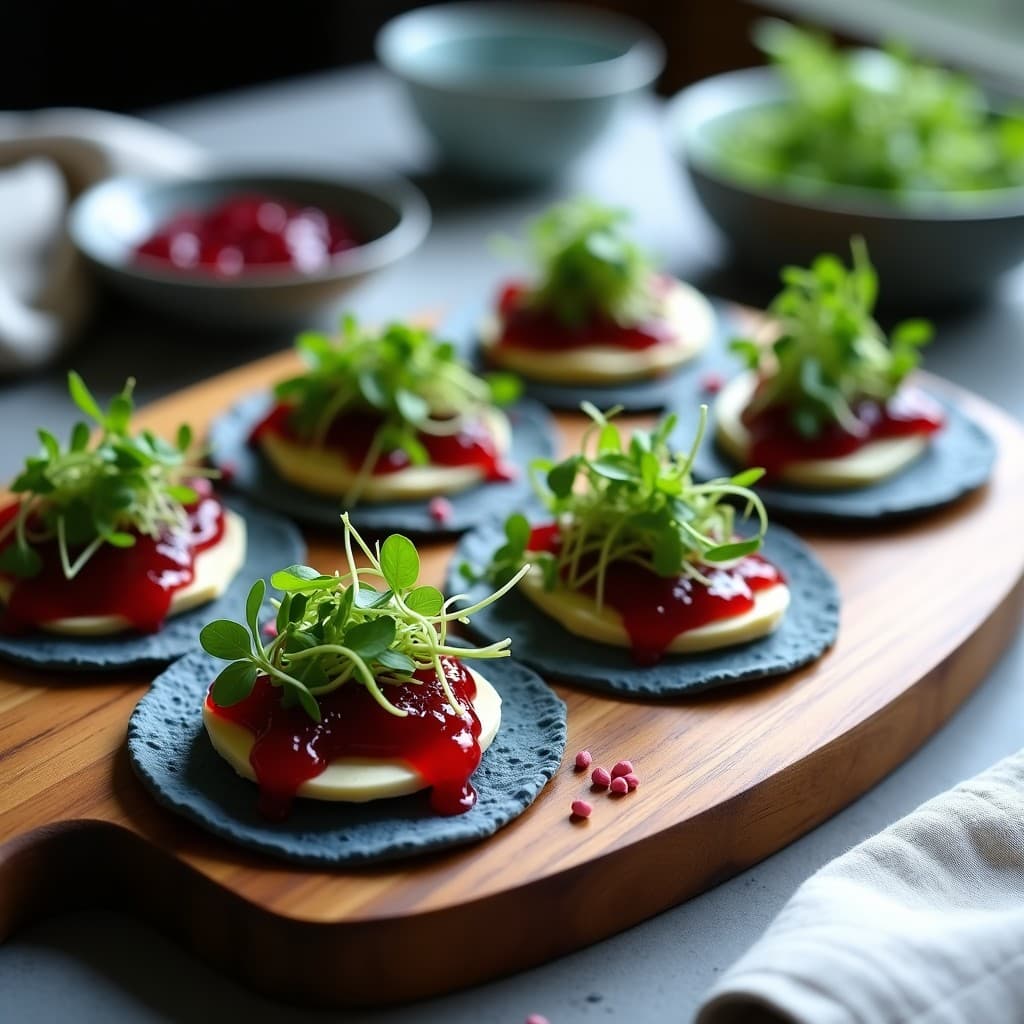 Tacos de Lingonberry y Queso de Cabra con Microgreens: Receta Sueca Gourmet en 10 Minutos