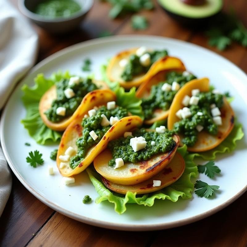Tacos de Nabos Asados con Chimichurri de Perejil: Receta Mexicana Keto y Sin Carbohidratos