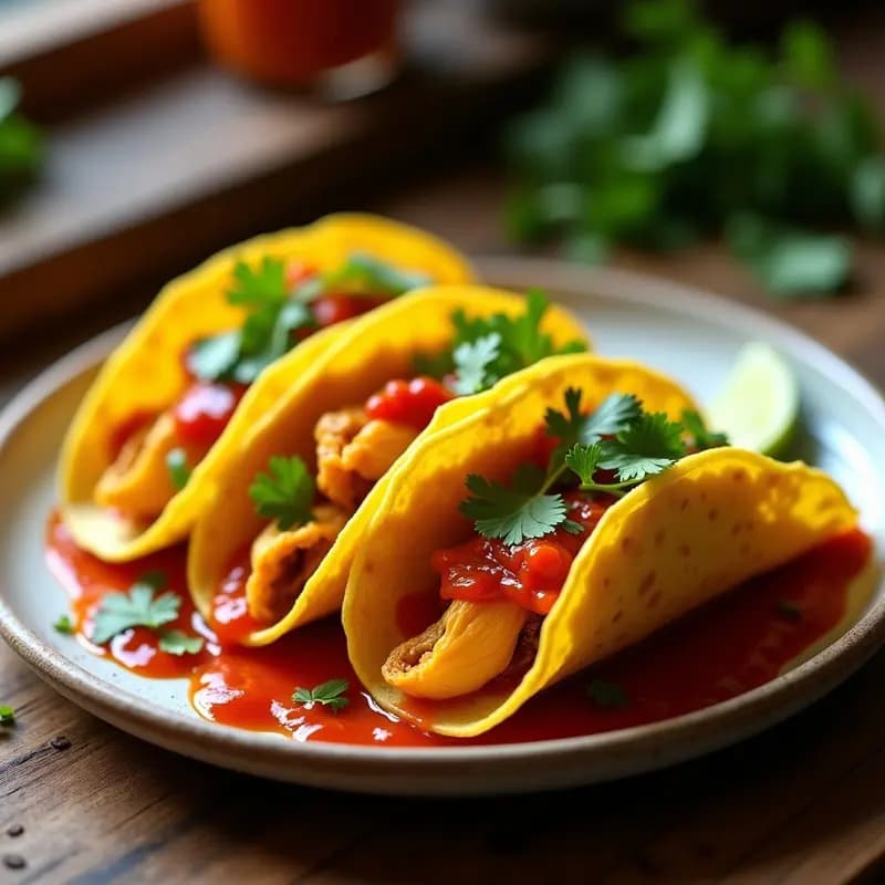 Tacos de Naracha (Flores de Calabaza) con Salsa de Guajillo: Receta Mexicana Vegana