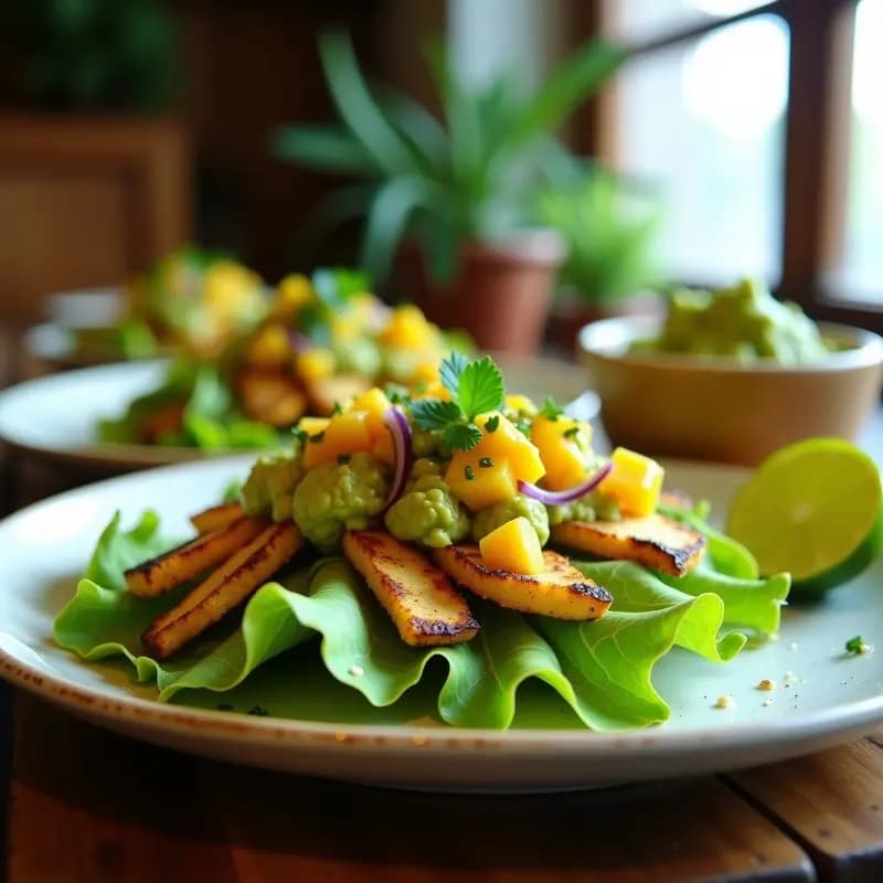 Tacos de Nopal Asado con Guacamole de Mango: Receta Mexicana Keto y Sin Gluten