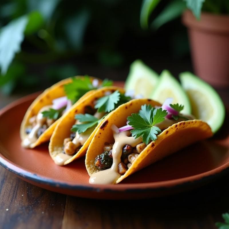 Tacos de Nopal con Crema de Cacahuate: Receta Vegana y Alta en Fibra en 15 Minutos