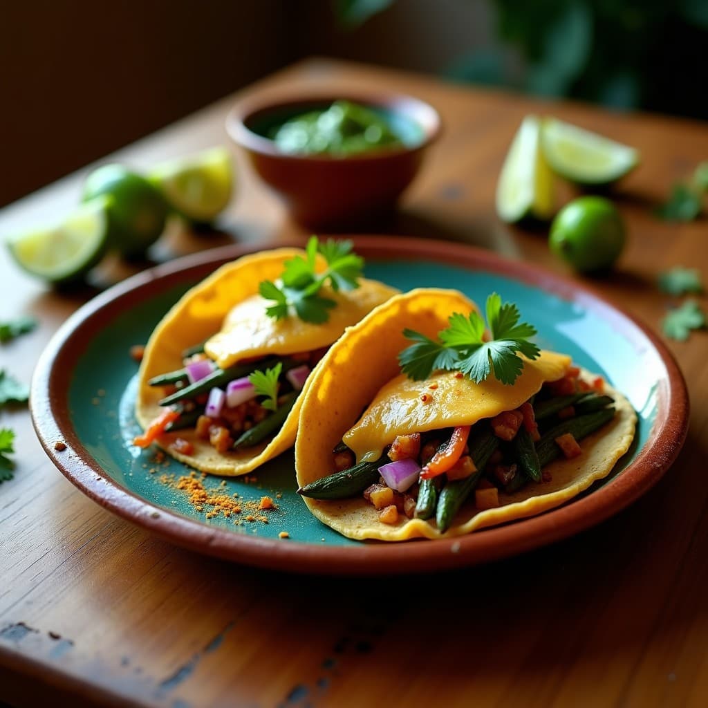 Tacos de Cactus Nopal y Queso Oaxaqueño: Receta Mexicana en Sartén Antiadherente