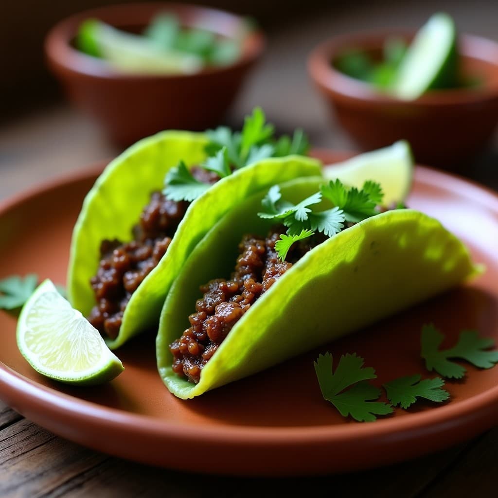 Tacos de Hoja de Nopal con Picadillo de Soja Texturizada: Receta Mexicana Vegana y Baja en Grasas