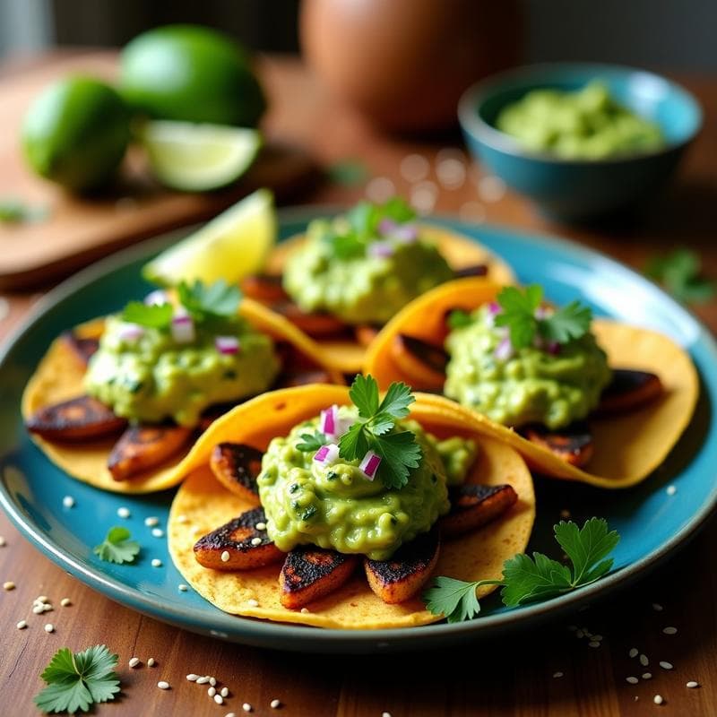 Tacos de Nopales Asados con Guacamole de Jalapeño: Receta Mexicana Vegana en Airfryer