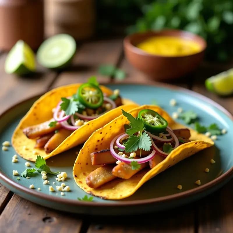Tacos de Nopales Asados con Queso de Cúrcuma: Receta Mexicana Vegana y Antiinflamatoria