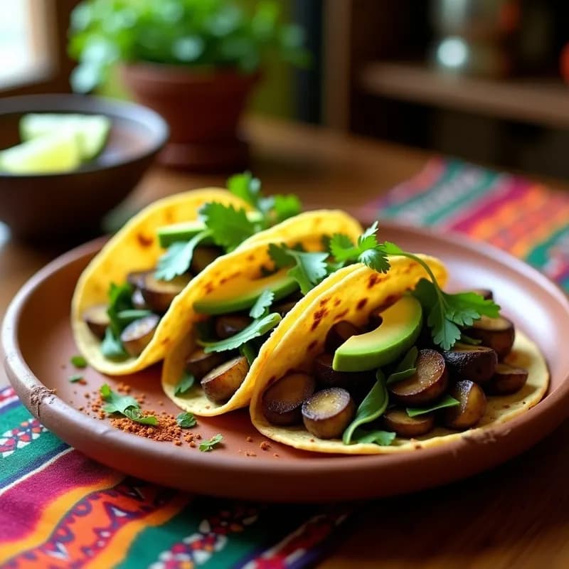 Tacos de Nopales y Hongos Ahumados: Receta Vegana y Alta en Fibra en 20 Minutos