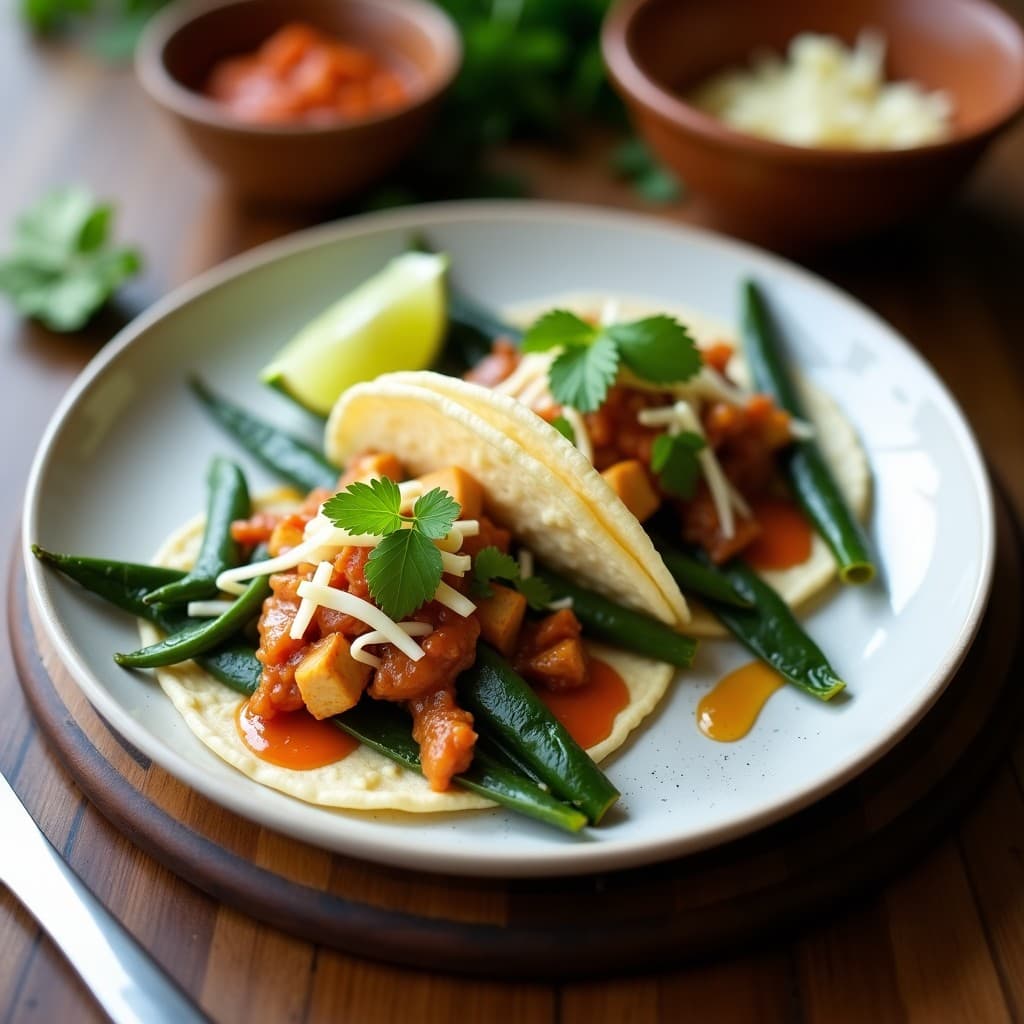 Tacos de Nopales Asados y Queso Paneer: Receta en Airfryer con Salsa de Chipotle y Miel
