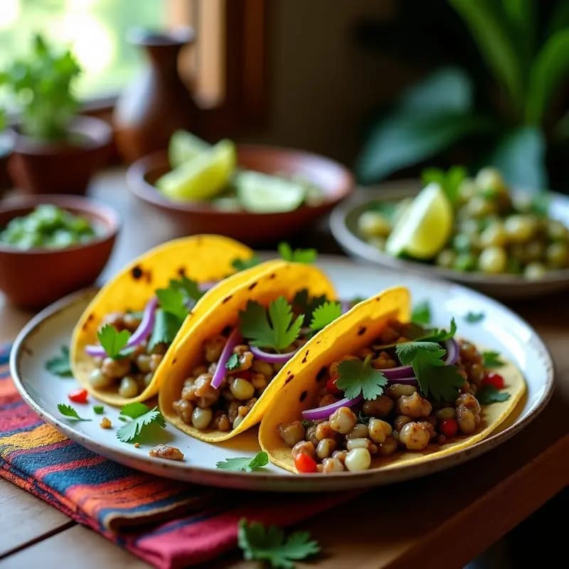 Tacos de Nopales con Queso de Cajú: Receta Mexicana Vegana y Sin Lactosa en Sartén