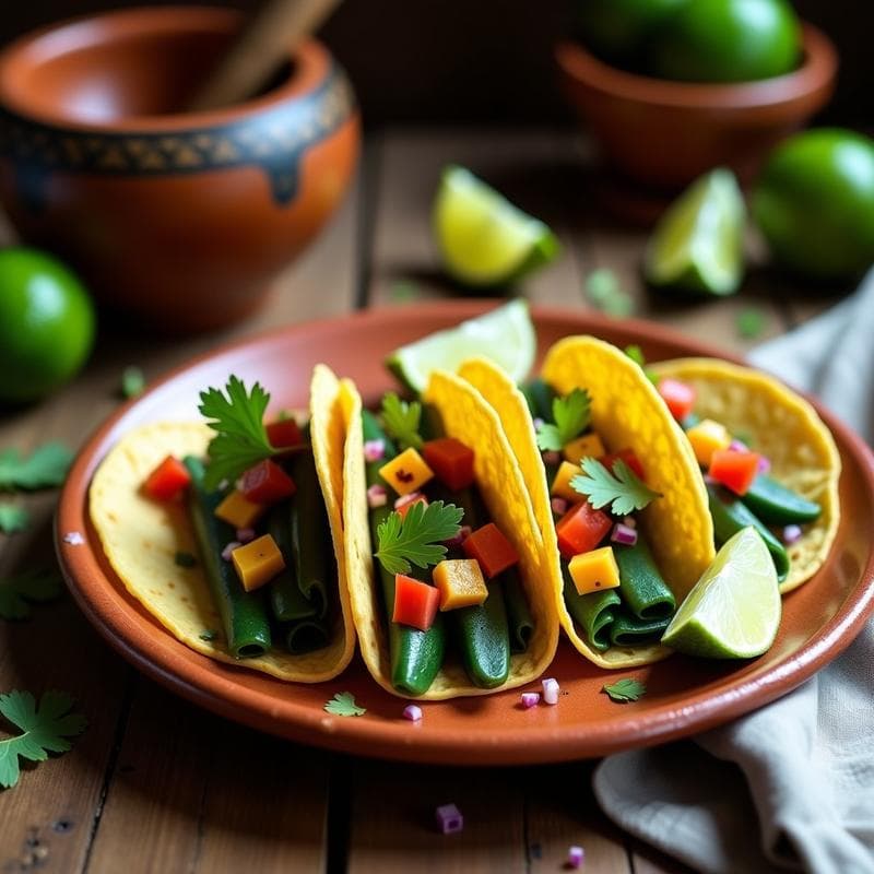 Tacos de Nopales con Queso Panela Ahumado: Receta Mexicana Express y Sin Gluten