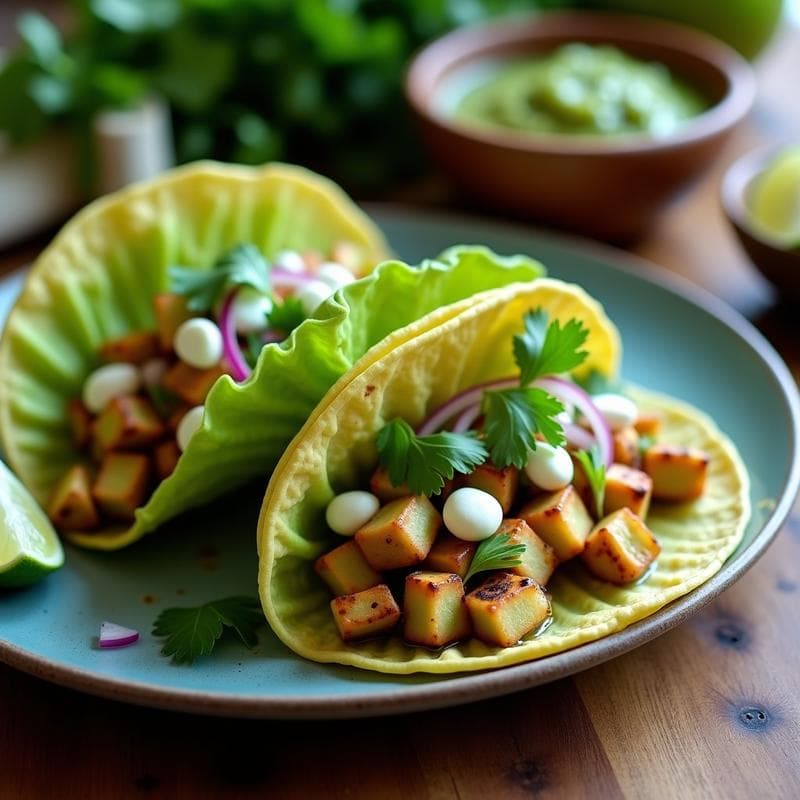 Tacos de Nopales y Queso Panela con Salsa Verde Cruda: Receta Mexicana en 15 Minutos