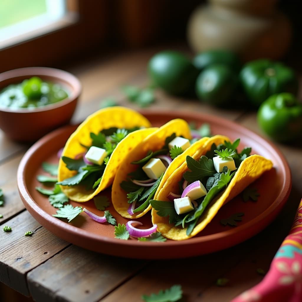 Tacos de Nopales y Queso Panela: Receta Mexicana en Sartén Antiadherente Rápida