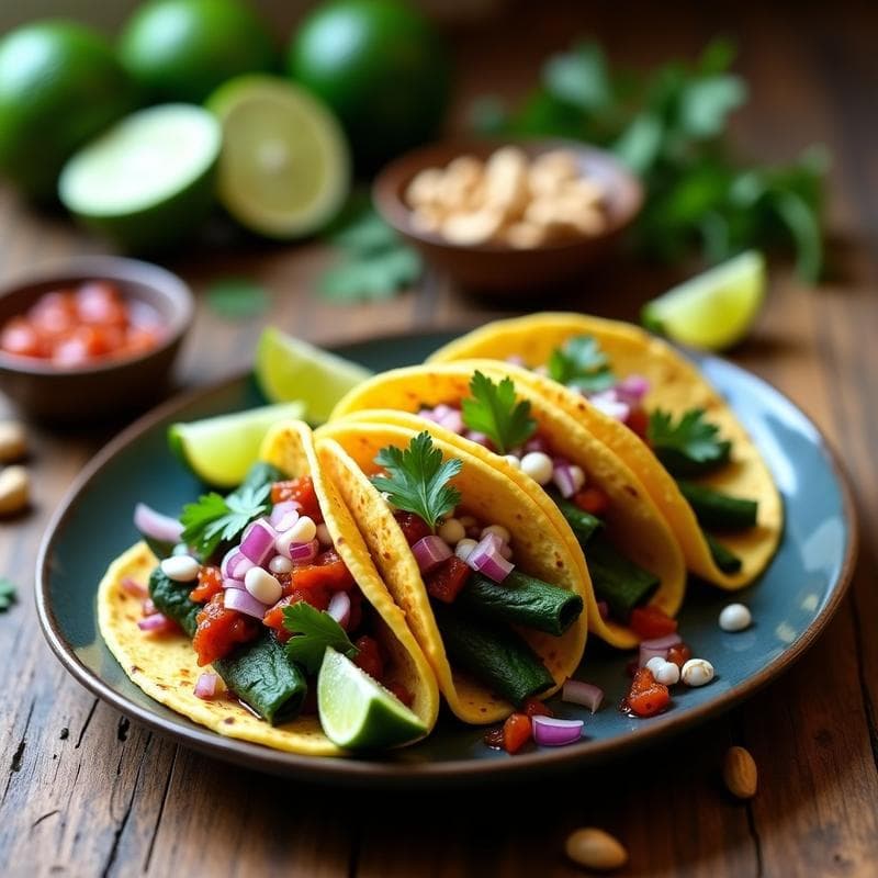 Tacos de Nopales con Salsa de Chipotle y Crema de Anacardos: Receta Vegana y Sin Gluten