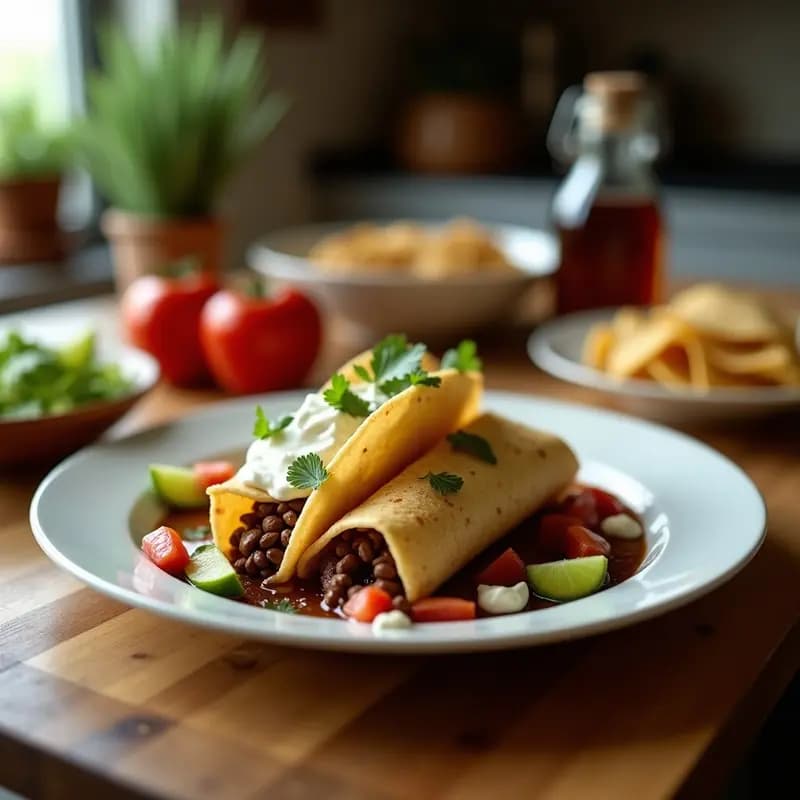 Tacos Dorados de Nutella y Plátano Macho Frito con Crema Batida: Dulce Tentación Mexicana