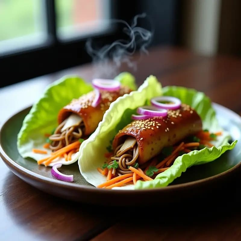 Tacos Ong Gi Rellenos de Hongos Shitake: Receta Coreana Fusion Ultra Sabrosa en 20 Minutos
