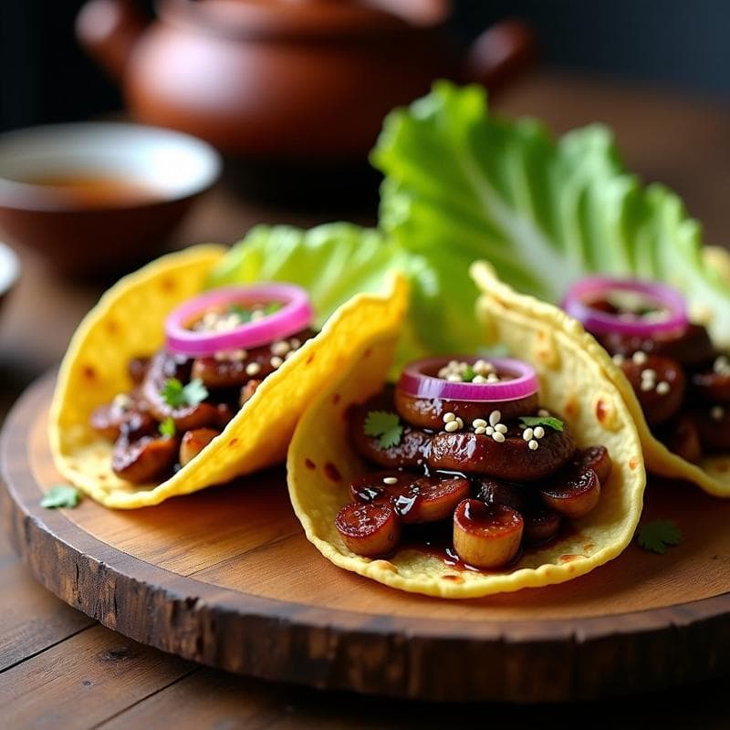 Tacos Onggi Coreanos: Receta de Hongos Shimeji Fermentados en 24 Horas con Umami Explosivo