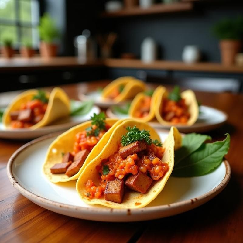 Tacos de Onggi Fermentados: Receta Vegana Coreana con Kimchi y Tofu en 20 Minutos