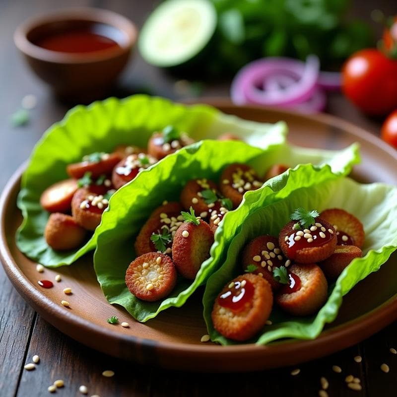 Tacos Onggi de Hongos Ostra: Receta Coreana Vegana en Airfryer en 12 Minutos