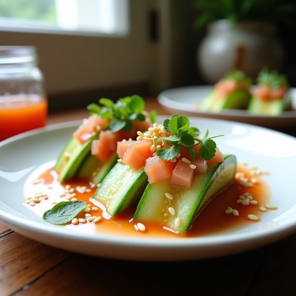 Tacos Onggi Japoneses de Pepino y Umeboshi: Receta Fermentada en 24 Horas con Toque Ácido