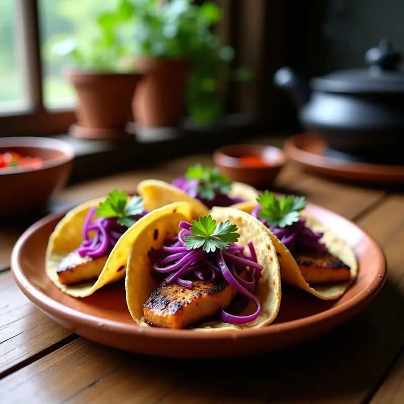 Tacos de Pescado Negro en Onggi: Receta Coreana-Mexicana Crujiente y Sin Aceite