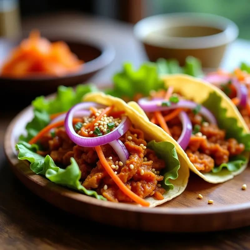 Tacos Onggi Veganos: Receta de Jackfruit Fermentado con Sabor Coreano en 30 Minutos