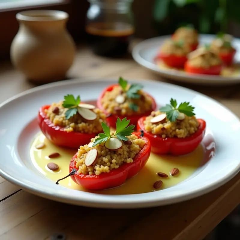 Tacos de Piquillo Rellenos de Quinoa y Queso de Cabra: Receta Vegana Alta en Proteína en 25 Minutos