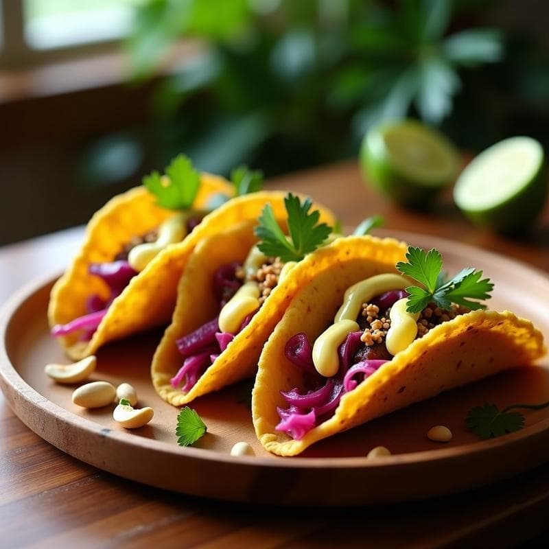 Tacos de Palmito Pupunha y Salsa de Cupuaçu: Receta Brasileira Vegana en Airfryer
