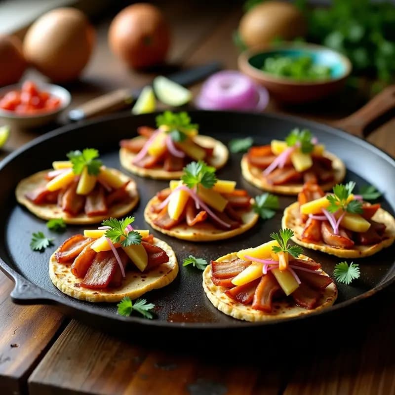 Tacos Al Pastor con Piña y Adobo de Guajillo: Receta Mexicana Auténtica en Comal