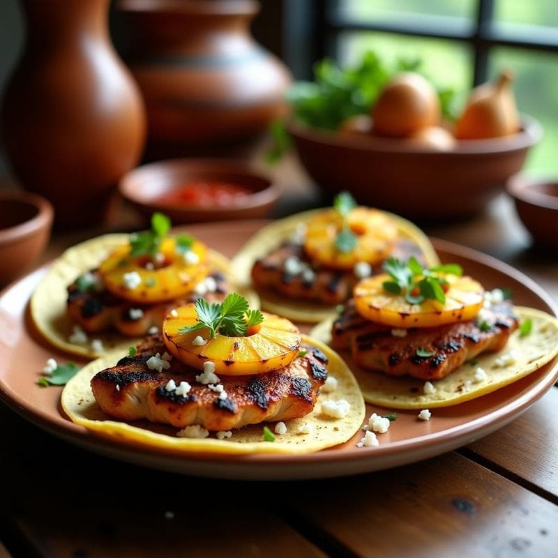 Tacos de Pechuga Ahumada con Piña Asada: Receta Fusión en 30 Minutos con Explosión de Sabores