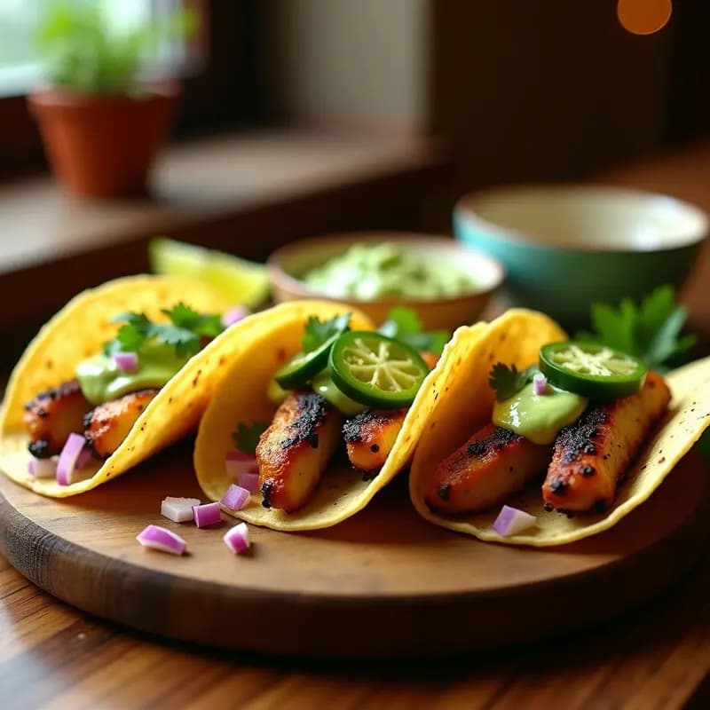 Tacos de Pechuga de Pollo Ahumado con Crema de Aguacate: Receta Rápida y Alta en Proteína