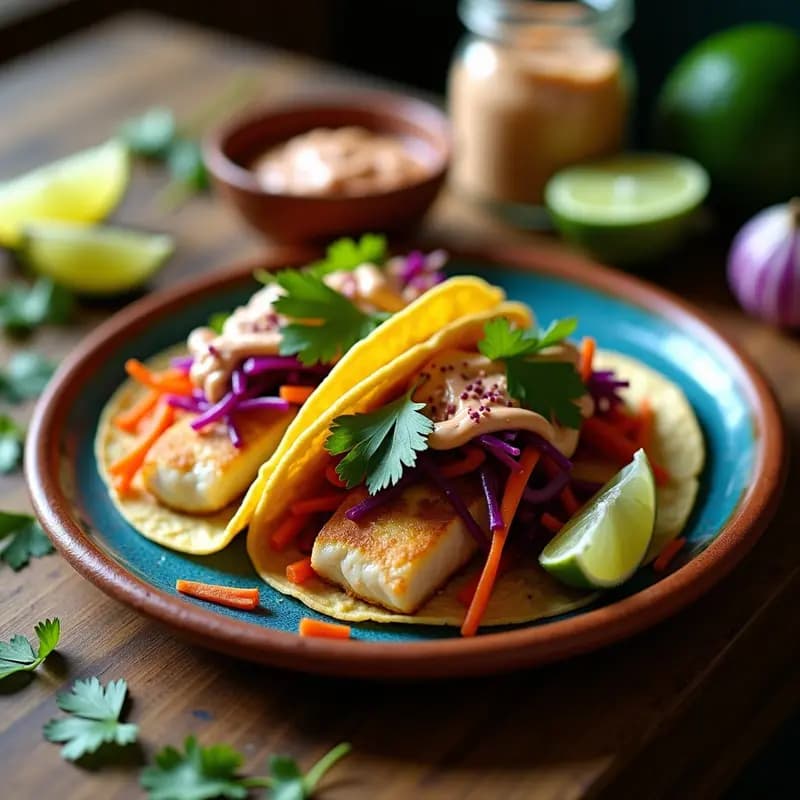 Tacos de Pesca al Estilo Baja California: Receta Mexicana con Repollo y Crema de Chipotle