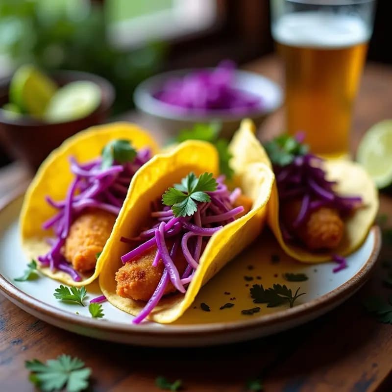 Tacos de Pescado a la Baja con Col Morada: Receta Mexicana con Toque de Limón