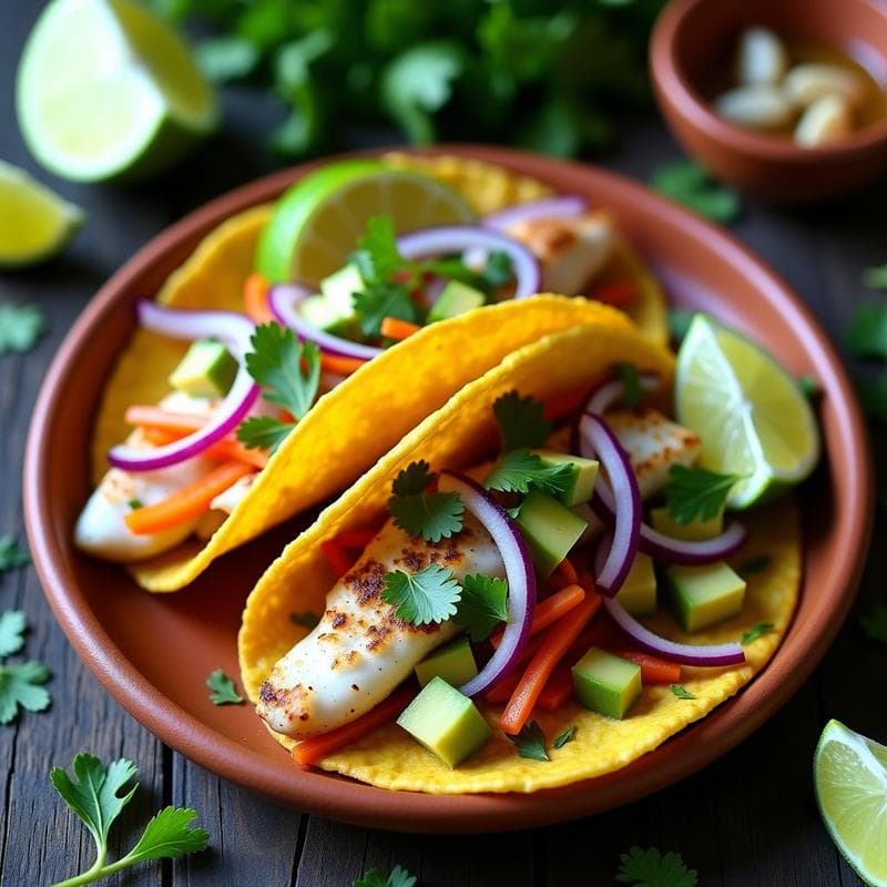 Tacos de Pescado Blanco en Escabeche de Limón y Cilantro: Receta Mexicana en 20 Minutos