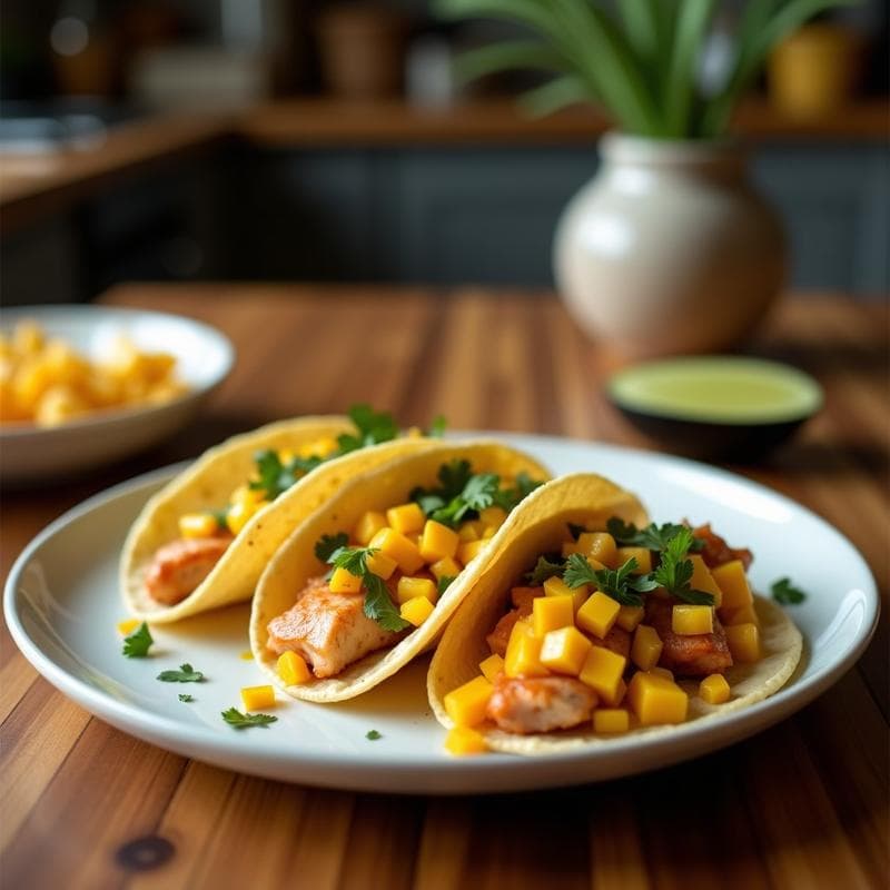 Tacos de Pescado Blanco con Repelado de Mango y Habanero: Receta Mexicana Light