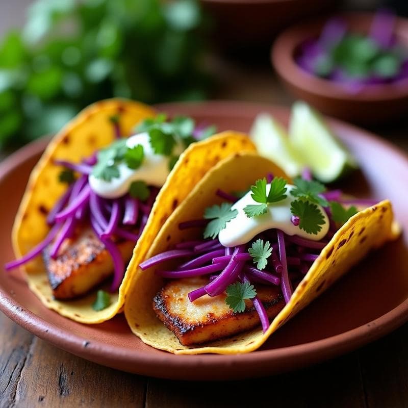 Tacos de Pescado al Chipotle con Repolillo Morado: Receta Mexicana en Airfryer Sin Rebozar