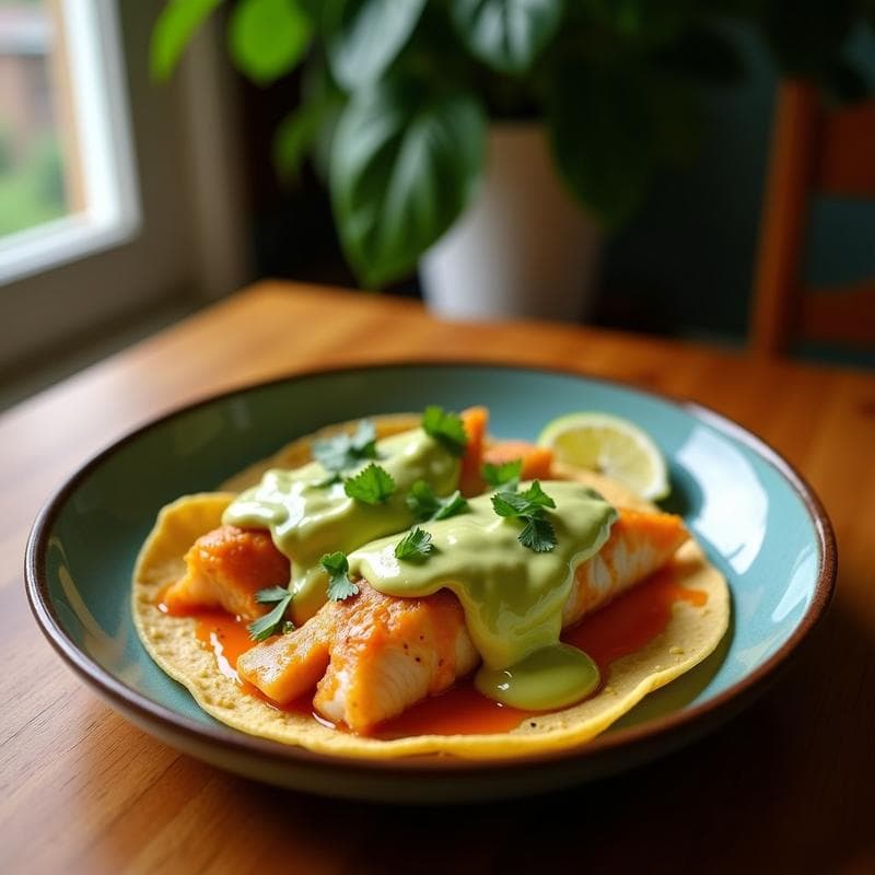Tacos de Pescado Blanco y Puré de Coliflor con Crema de Aguacate: Receta Keto Sin Harina
